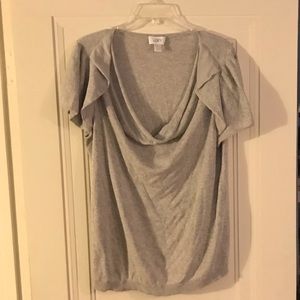 Loft Scoop Neck Gray Shirt Size X-LARGE